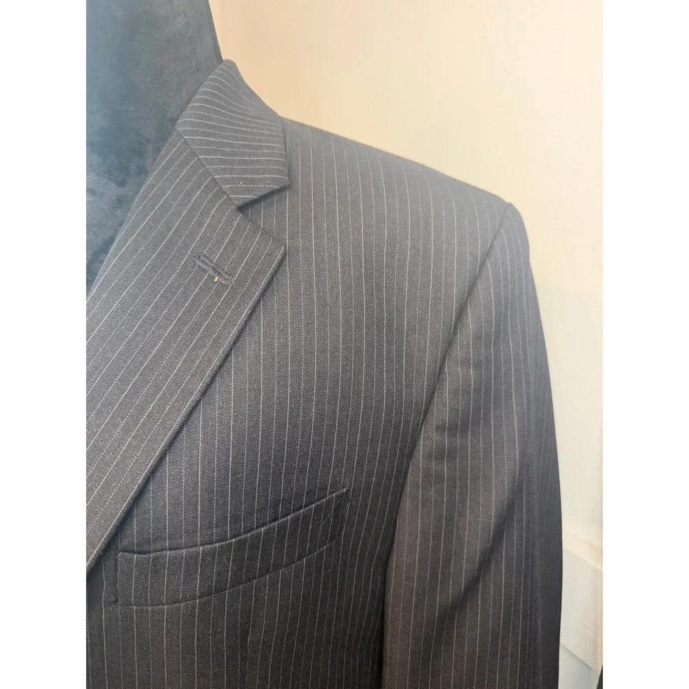 Lauren Ralph Lauren Mens Pinstripe PURE Wool Suit Blazer Pants 38W x 30L